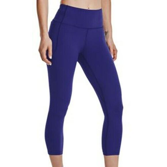 Under Armour Leggings Womens Size XS Blue Cropped Pockets Moisture Wicking - Picture 2 of 8